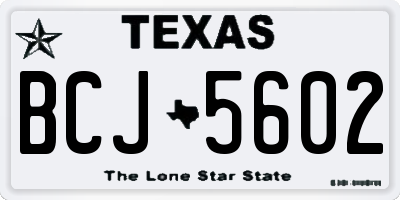 TX license plate BCJ5602