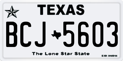 TX license plate BCJ5603