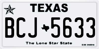 TX license plate BCJ5633