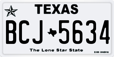 TX license plate BCJ5634
