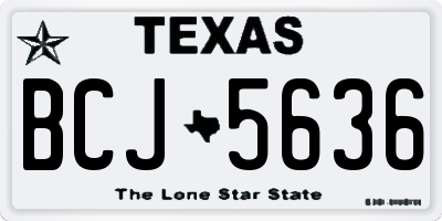 TX license plate BCJ5636