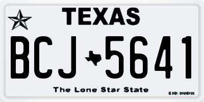 TX license plate BCJ5641