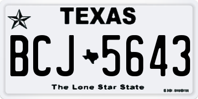 TX license plate BCJ5643
