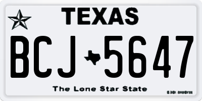 TX license plate BCJ5647