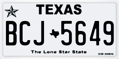 TX license plate BCJ5649