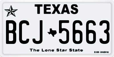 TX license plate BCJ5663