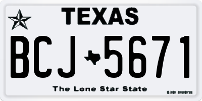 TX license plate BCJ5671