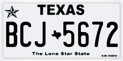TX license plate BCJ5672