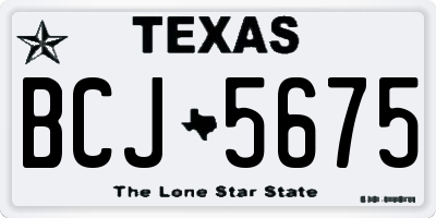 TX license plate BCJ5675