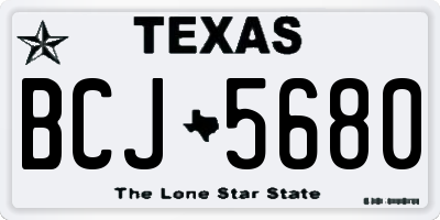 TX license plate BCJ5680