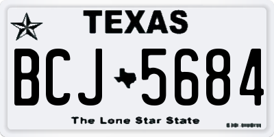 TX license plate BCJ5684