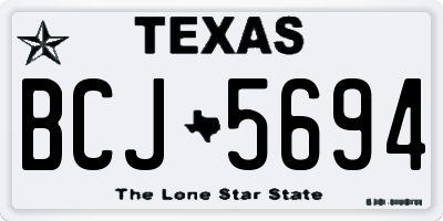 TX license plate BCJ5694