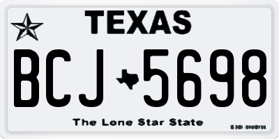 TX license plate BCJ5698