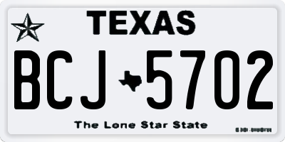 TX license plate BCJ5702