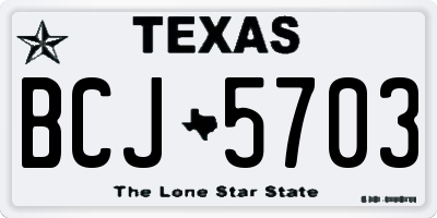 TX license plate BCJ5703