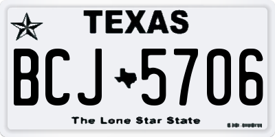 TX license plate BCJ5706