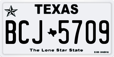 TX license plate BCJ5709