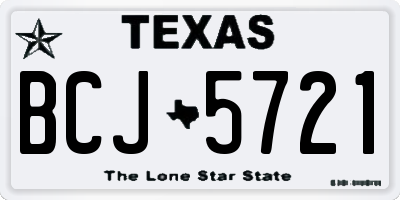 TX license plate BCJ5721