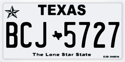 TX license plate BCJ5727