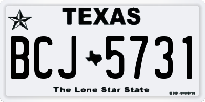 TX license plate BCJ5731