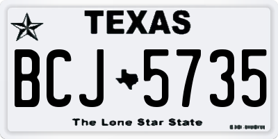 TX license plate BCJ5735