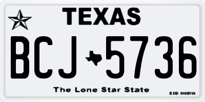 TX license plate BCJ5736
