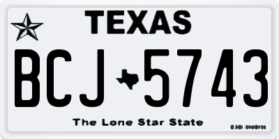 TX license plate BCJ5743
