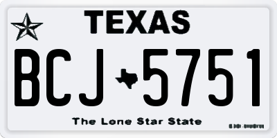 TX license plate BCJ5751