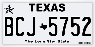 TX license plate BCJ5752