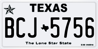 TX license plate BCJ5756