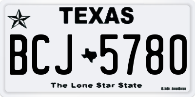 TX license plate BCJ5780
