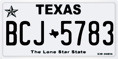 TX license plate BCJ5783
