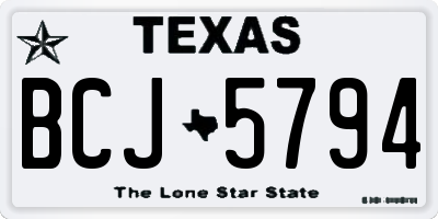 TX license plate BCJ5794
