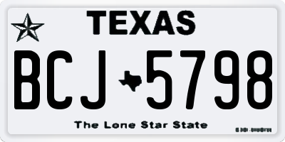 TX license plate BCJ5798