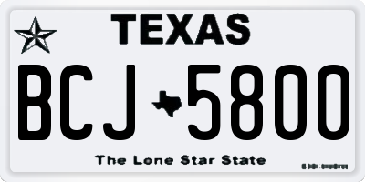 TX license plate BCJ5800