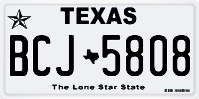 TX license plate BCJ5808