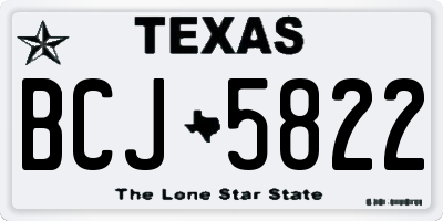 TX license plate BCJ5822
