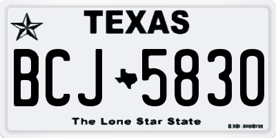 TX license plate BCJ5830