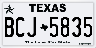 TX license plate BCJ5835