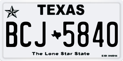TX license plate BCJ5840