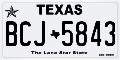 TX license plate BCJ5843