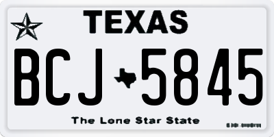 TX license plate BCJ5845