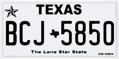 TX license plate BCJ5850