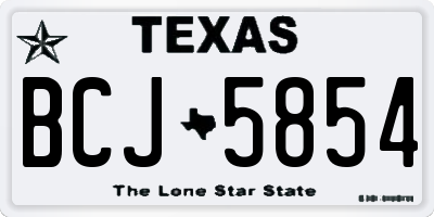 TX license plate BCJ5854