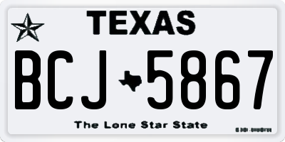 TX license plate BCJ5867