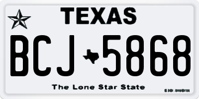 TX license plate BCJ5868