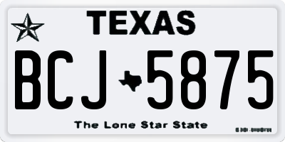 TX license plate BCJ5875