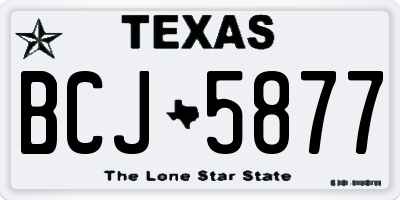 TX license plate BCJ5877