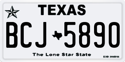 TX license plate BCJ5890