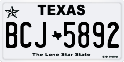 TX license plate BCJ5892